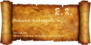 Rebeka Kolumbán névjegykártya